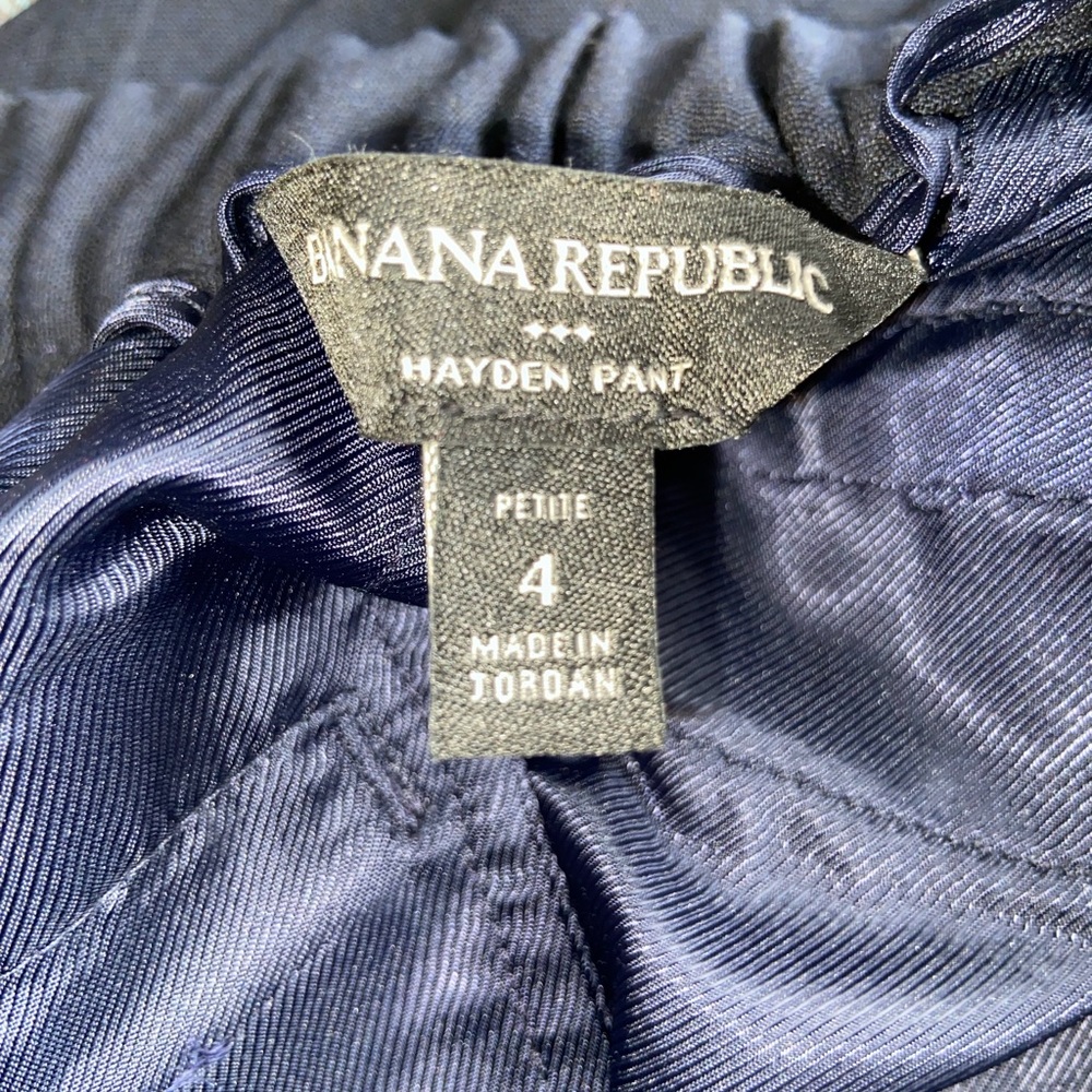 Banana Republic Wide Leg Hayden Pant, Navy, Size 4 Petite - Picture 5 of 6